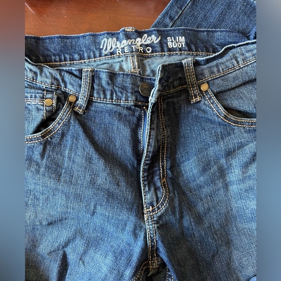 Men’s wrangler jeans slim boot 32/38 tall - Picture 4 of 5